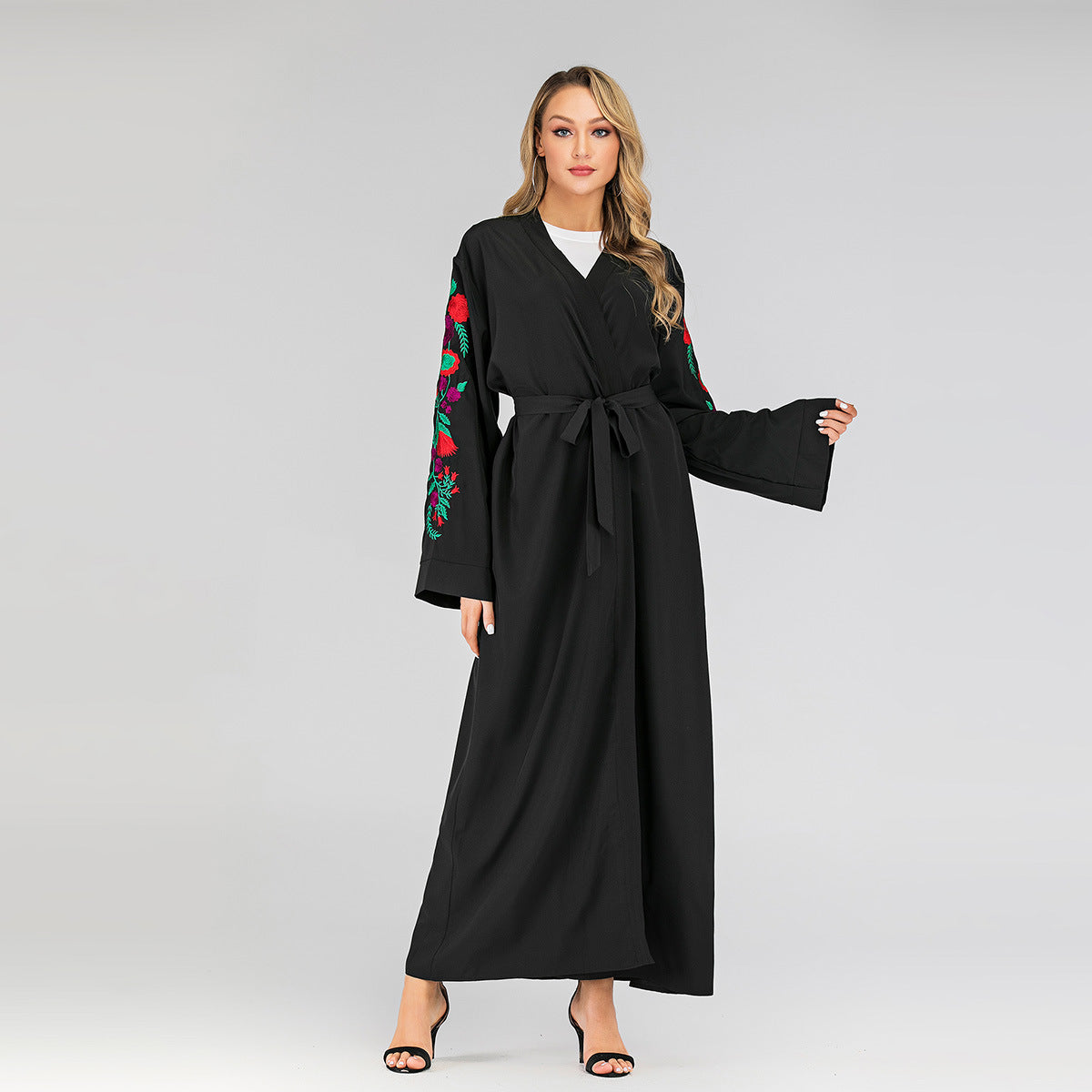 Embroidery Slim Long Sleeve Dress
