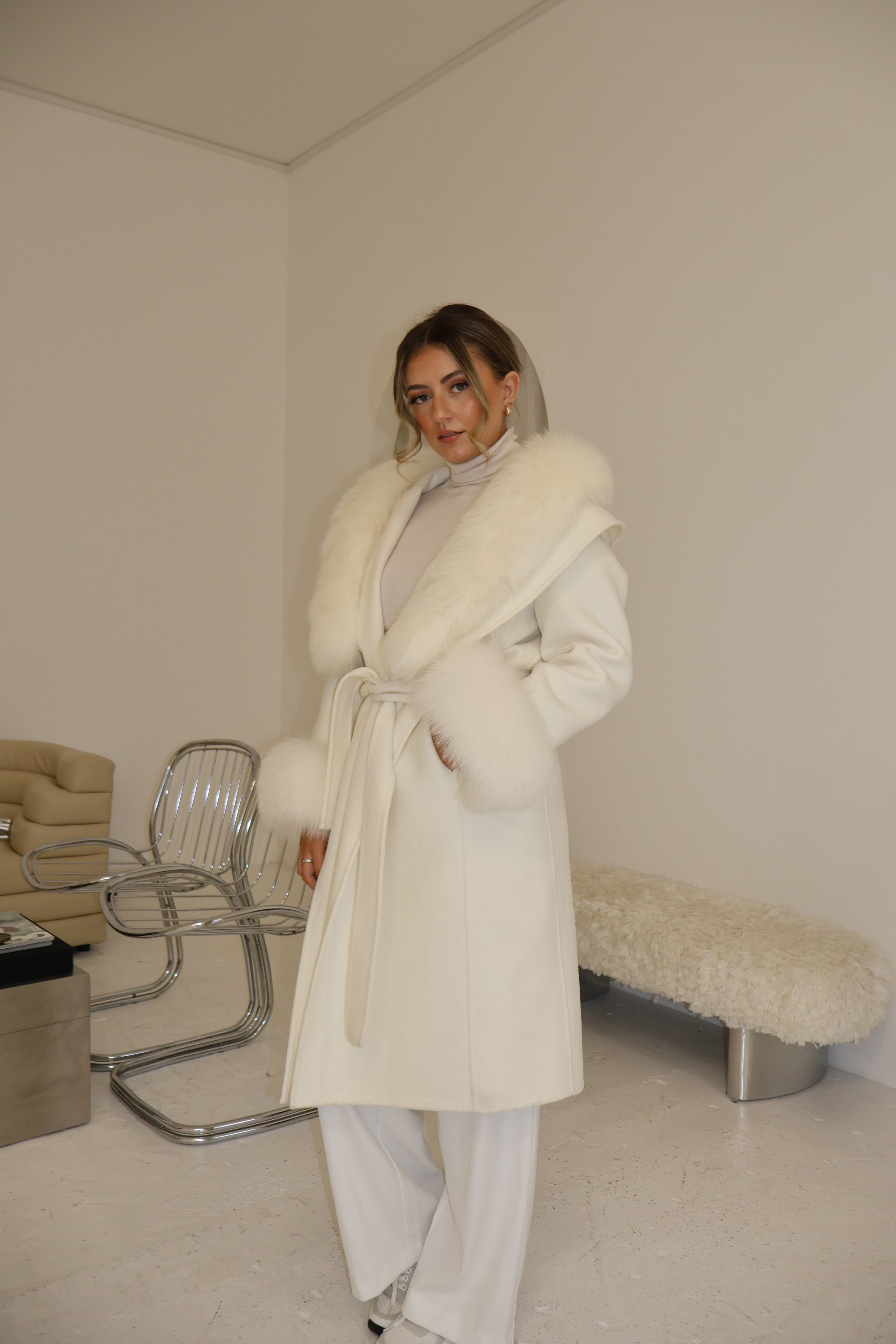 Asha | Fur Cashmere Coat