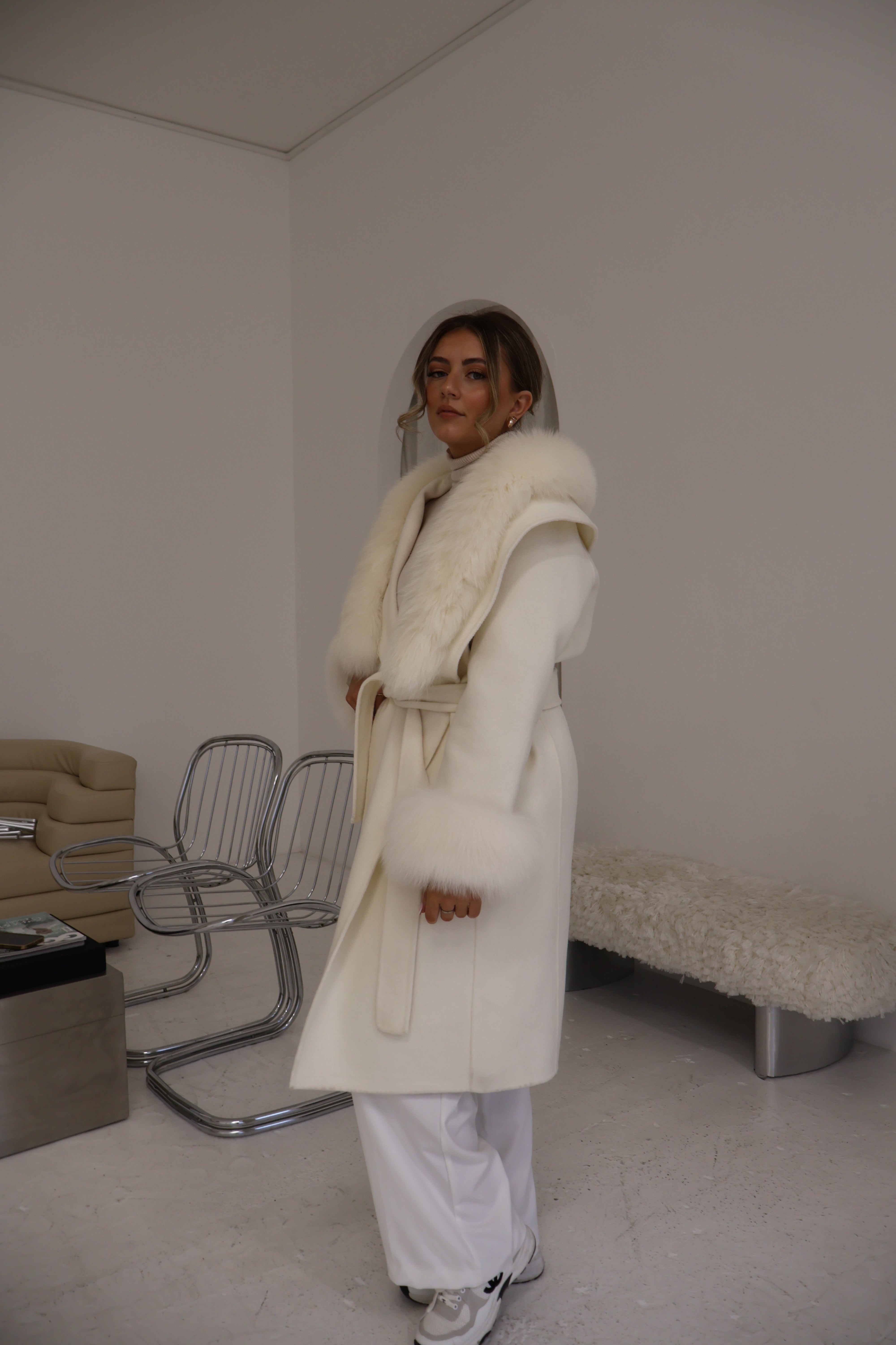 Asha | Fur Cashmere Coat