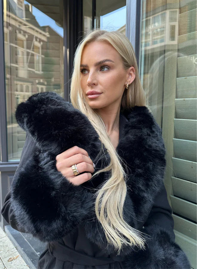 Asha | Fur Cashmere Coat